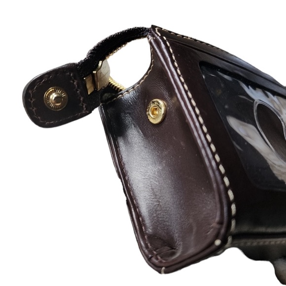 Dooney & Bourke Rare/Card Holder/Coin Pouch Wallet Brown Leather/Paisley w/Box - Picture 8 of 11